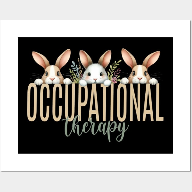 Cute Occupational Therapy Easter Bunnies Wall Art by Mind Your Tee